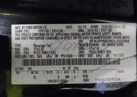 2013 Ford C-Max Hybrid Sel z USA, uszkodzony, nr VIN 1FADP5BU8DL522394